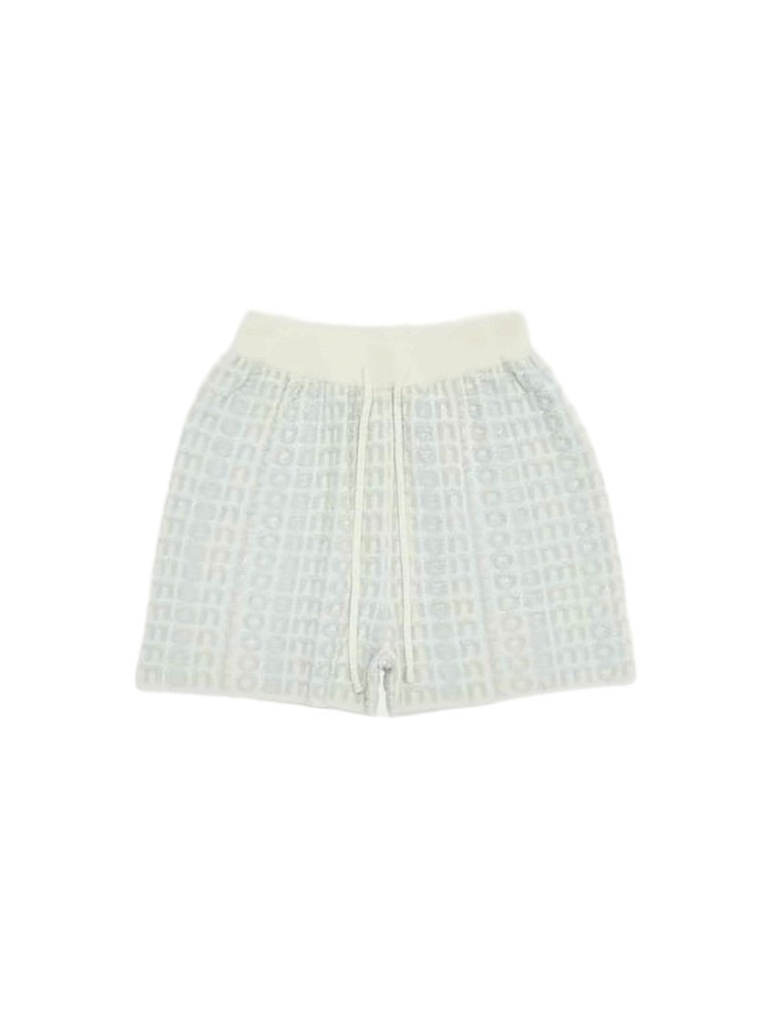 Amomento Textured Fabric Shorts With Adjustable Drawstring