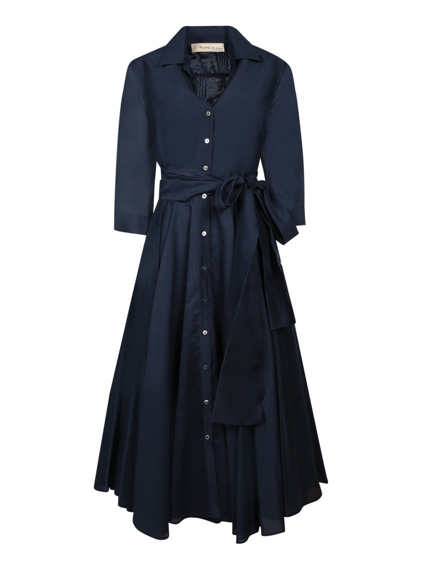 Blanca Vita Midi Shirt Dress With Belted Waist And Elegant Silhouette