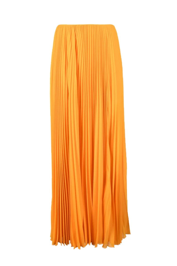Patrizia Pepe Long Pleated Skirt - Orange