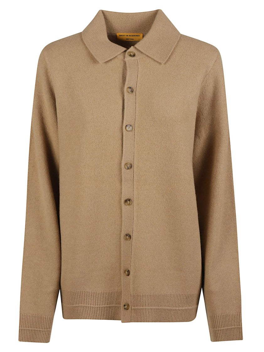 Guest In Residence Felted Cashmere-Merino Wool Spread Collar Shirt