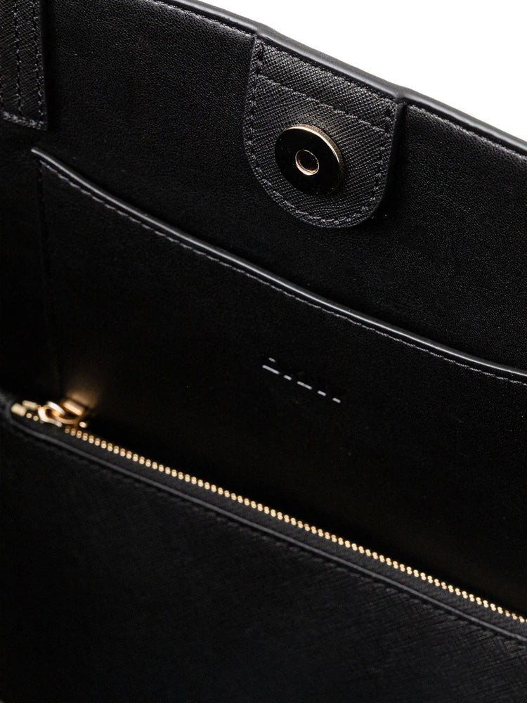 Dkny Structured Cow Leather Tote Bag With Detachable Pouch