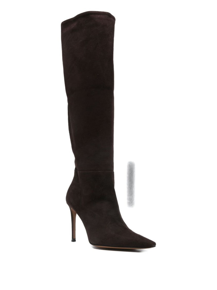 Roberto Festa Brown Suede Pointed Toe Knee Boots