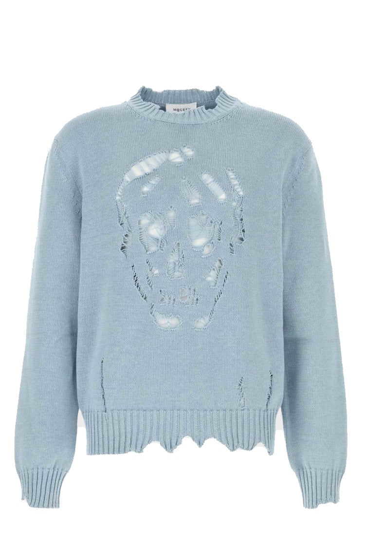 Alexander Mcqueen Distressed Graphic Knit Sweater