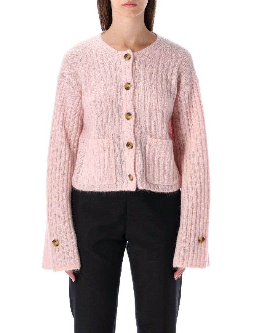 By Malene Birger Cropped Rib Wool Blend Cardigan