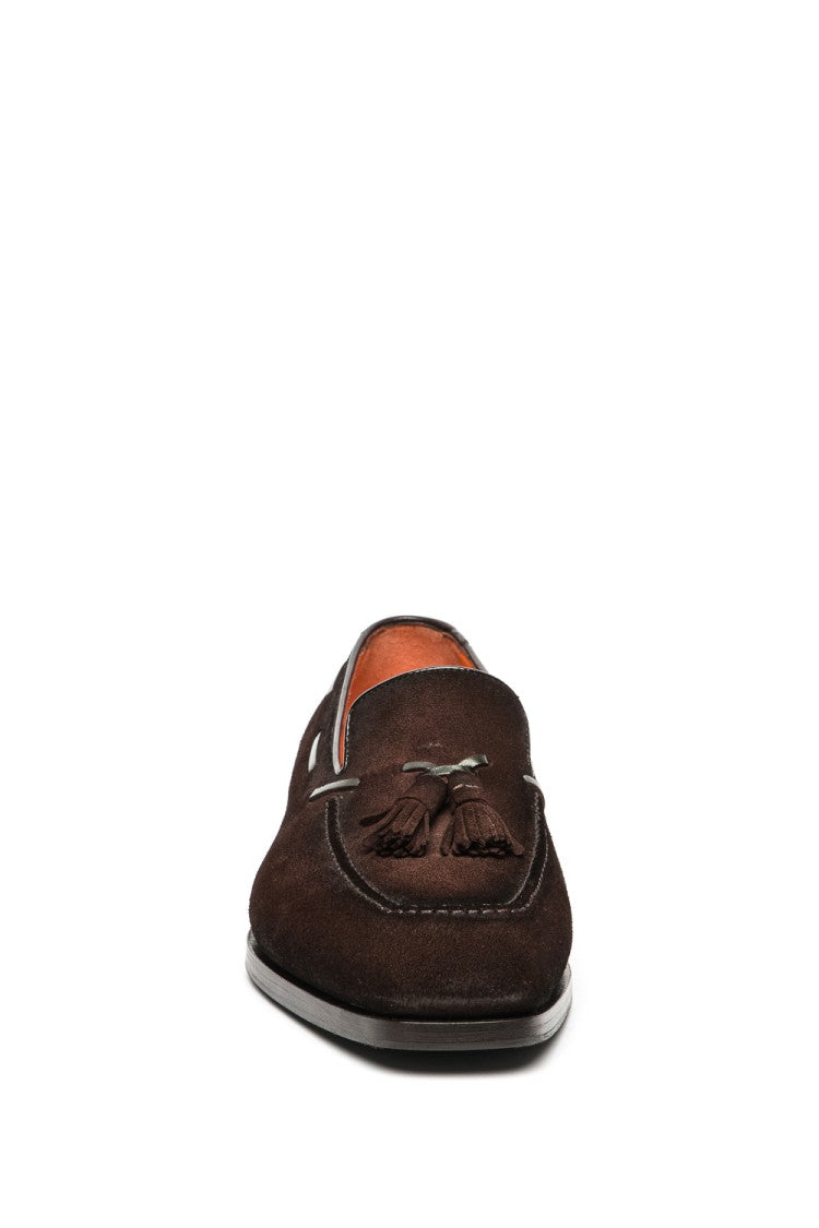 Santoni Suede Moccasins With Tassels