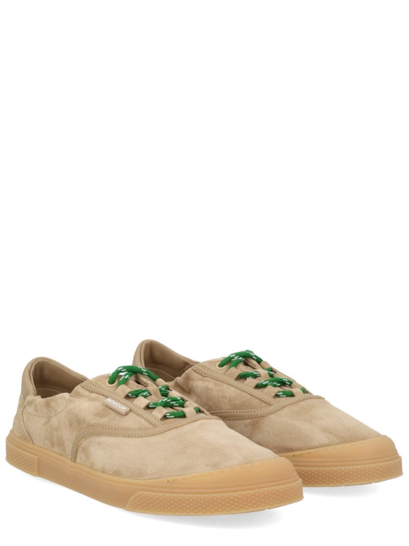 Moncler True Leisure Green Laced Leather Sneakers