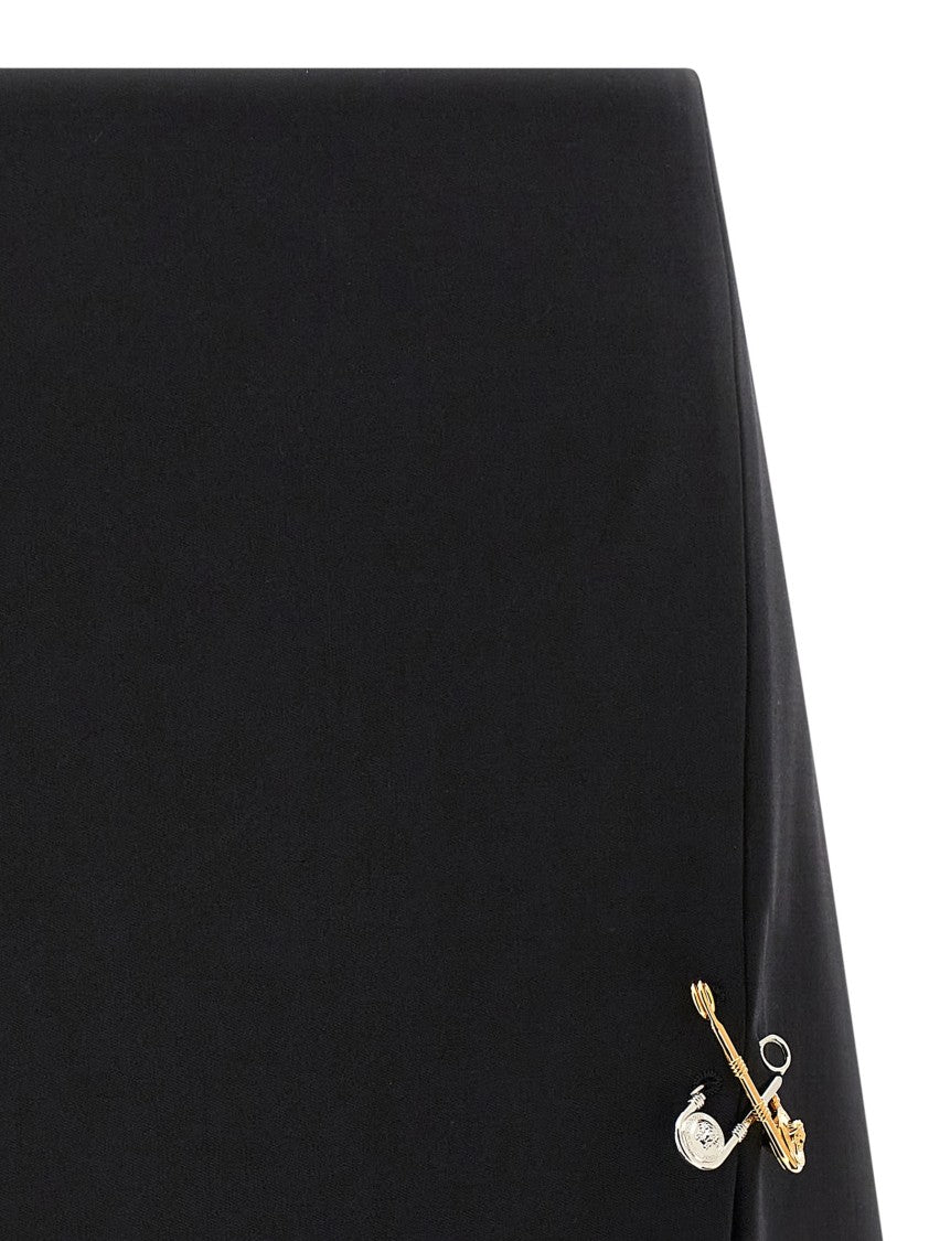 Versace Flared Mini Skirt With Metal Detail