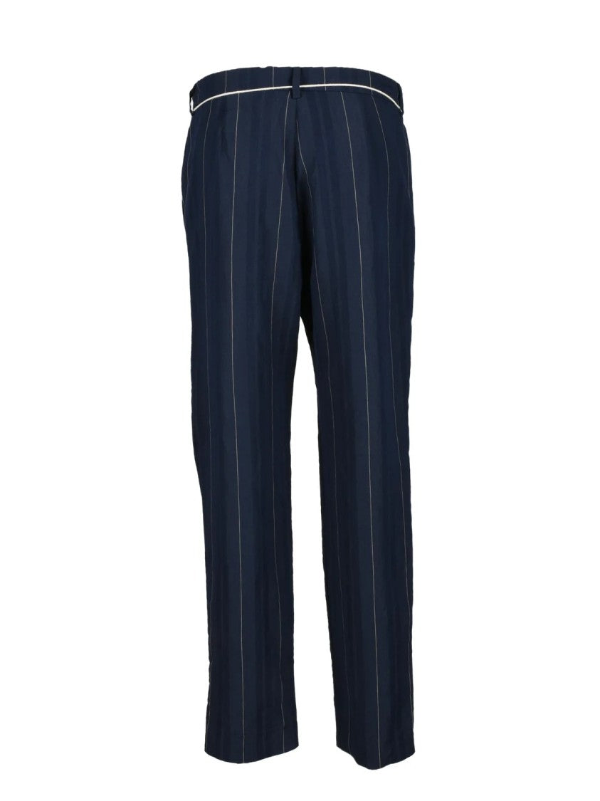 Collection Privee? Navy Blue Draped Trousers