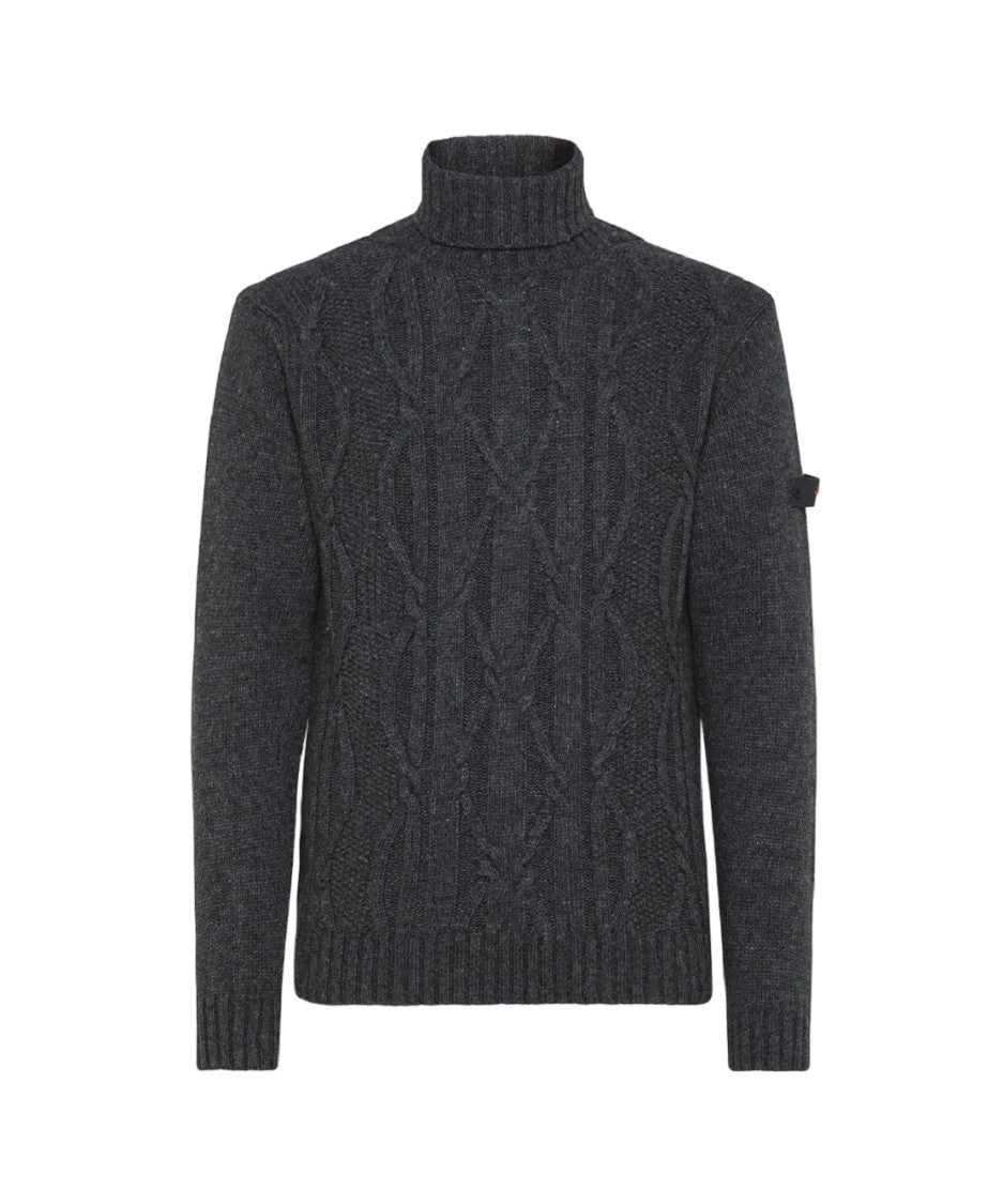 Peuterey Textured Cable Knit Sweater Ribbed Turtleneck