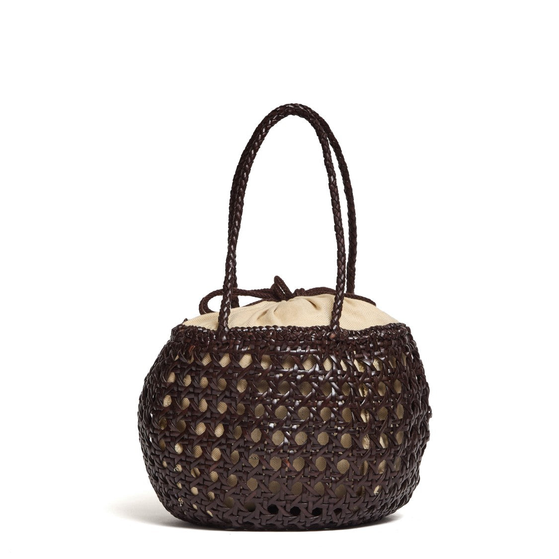 Dragon Diffusion Juventus Round Perforated Cotton Woven Handbag