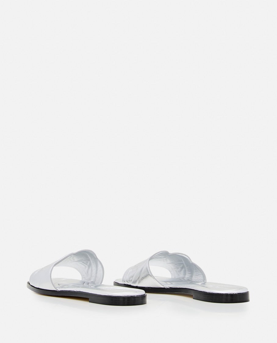 Alexander Mcqueen Flat Leather Slide Sandal