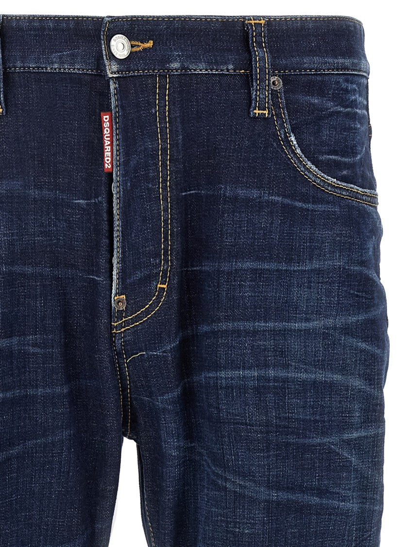 Dsquared2 Stretch Cotton Denim Jeans With Used-Effect Finish