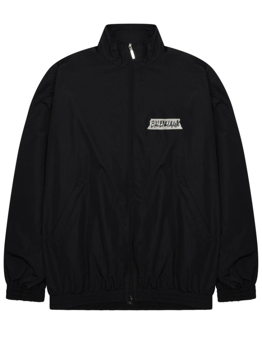 Balenciaga Masking Tape Graphic Black Jacket
