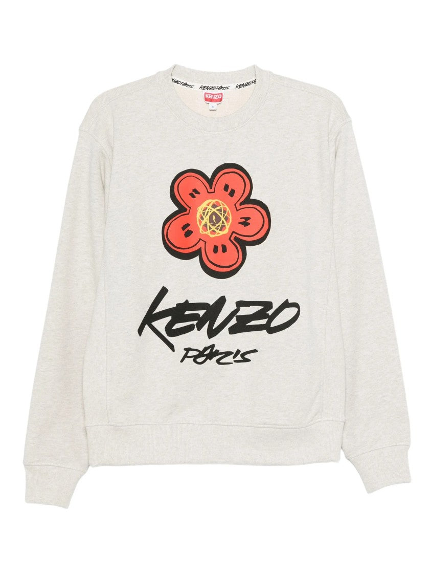 Kenzo Long-Sleeve Graphic Sweatshirt With Bold Floral Design