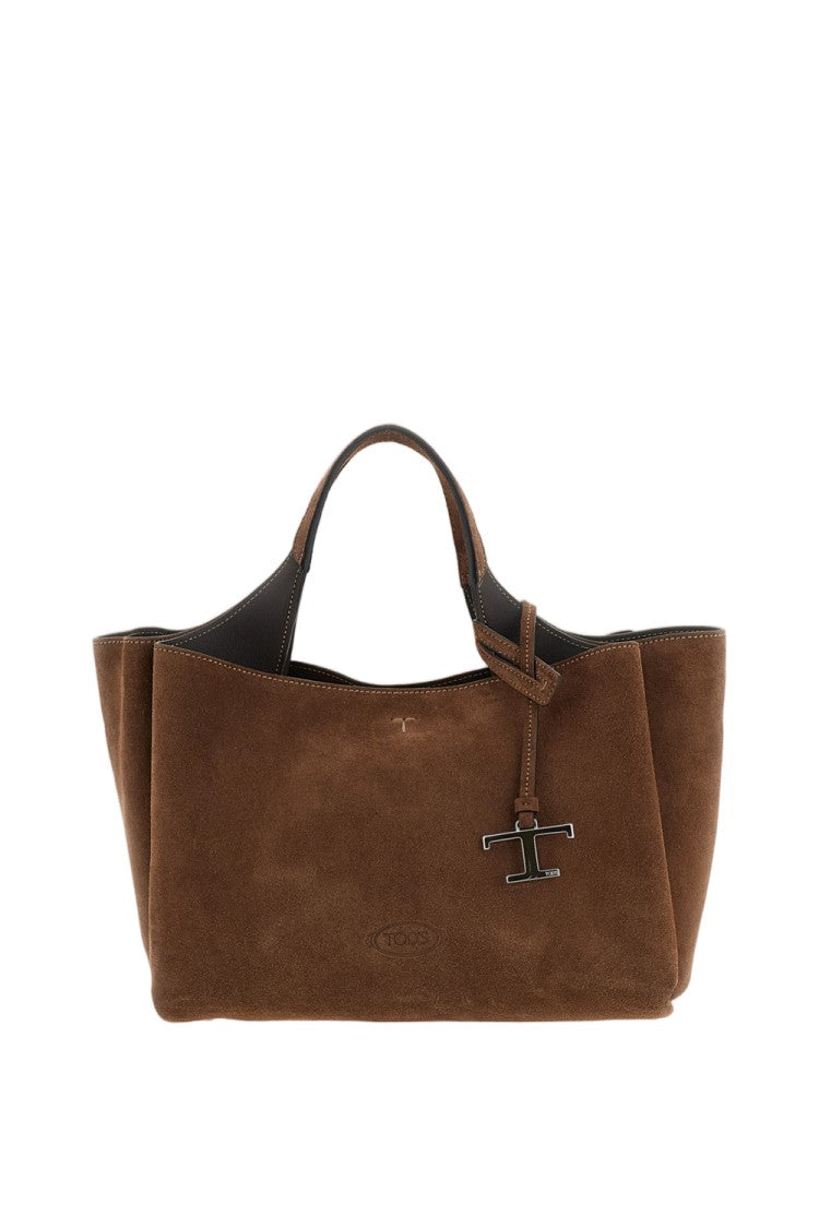 Tod's Mini Suede Handbag With Iconic Branding And Versatile Strap