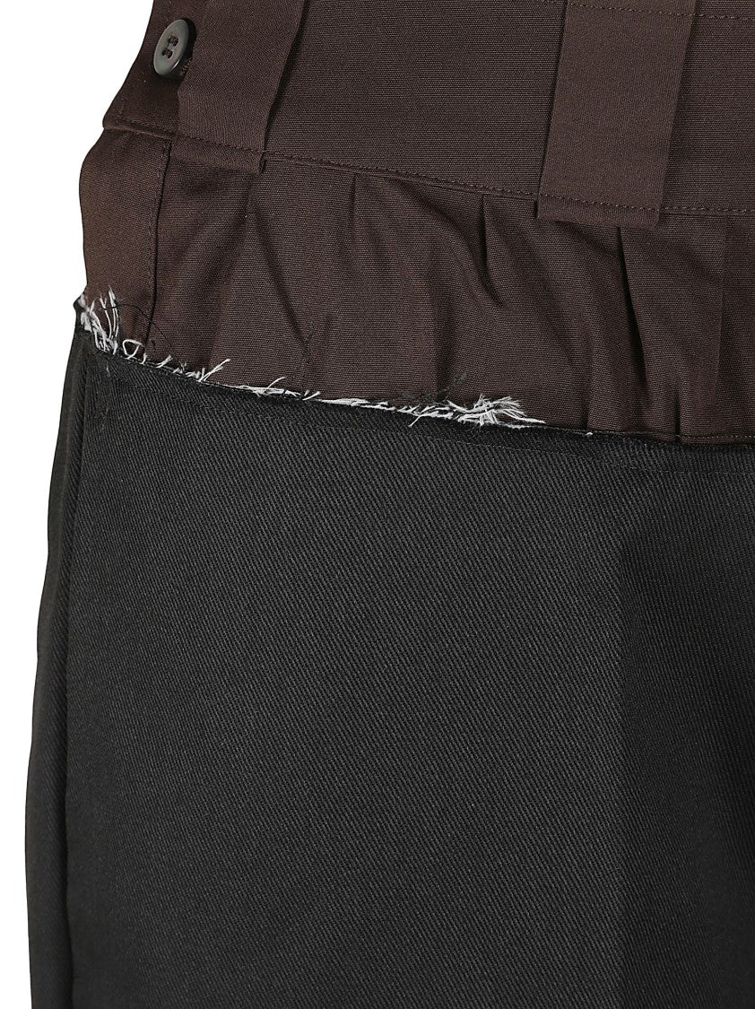 Maison Margiela Tailored Black Shorts With Unique Ruffled Waistband