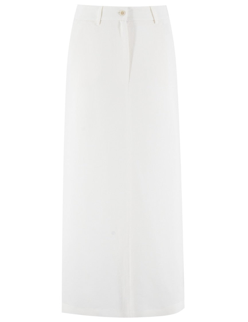 Antonelli White Midi Skirt With Side Slits