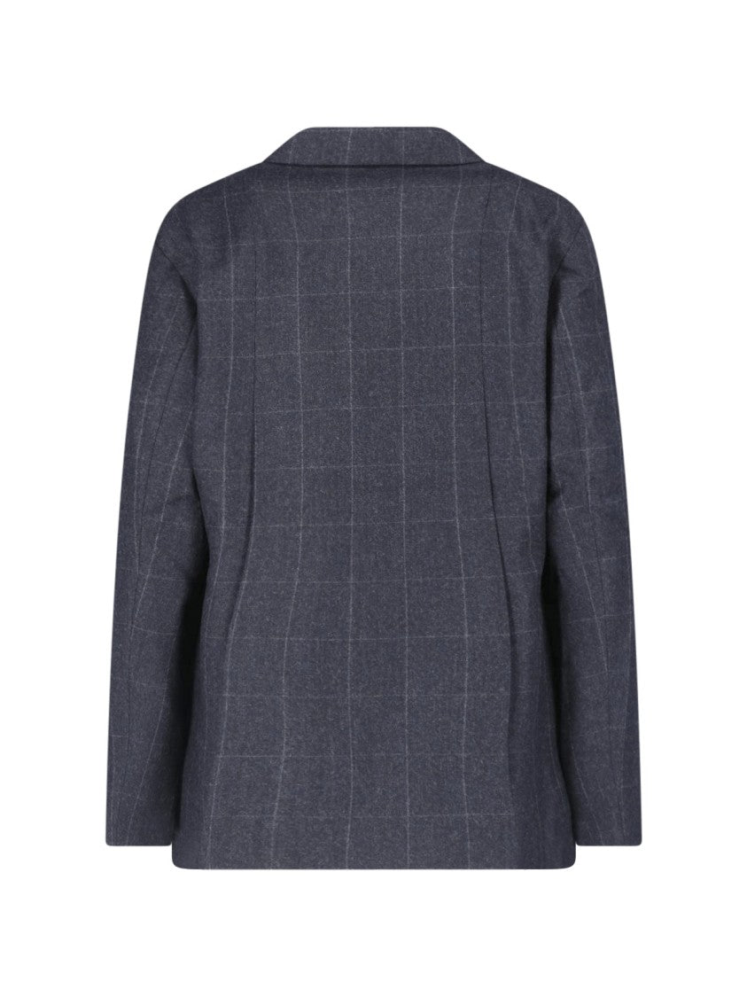 Sibel Saral Grey Sibel Saral Single-Breasted Virgin Wool Blazer