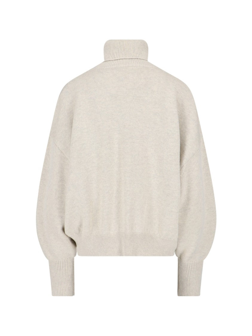 Isabel Marant Étoile High-Neck Knit Sweater With Contrast Logo