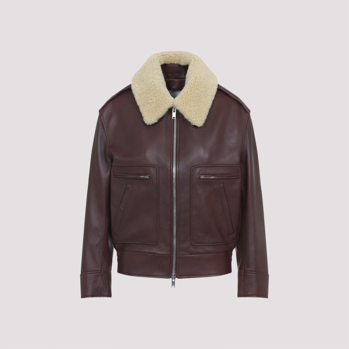 Bottega Veneta Nappa Leather And Shearling Coat With Chic Silhouette