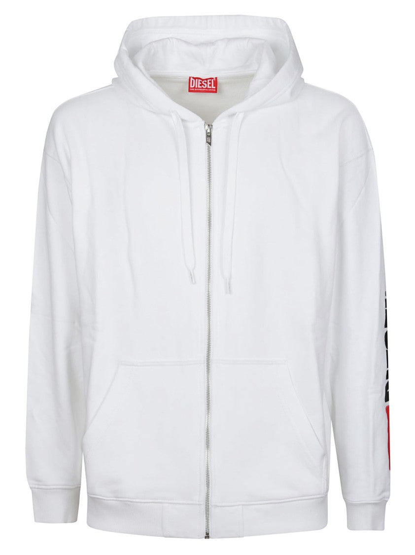 Diesel White S-Boxt Full Zip Div Hoodie