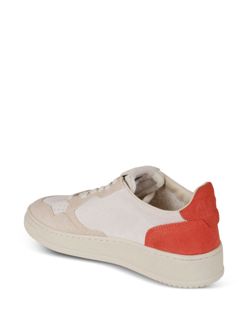 Autry Beige Perforated Lace-Up Sneakers