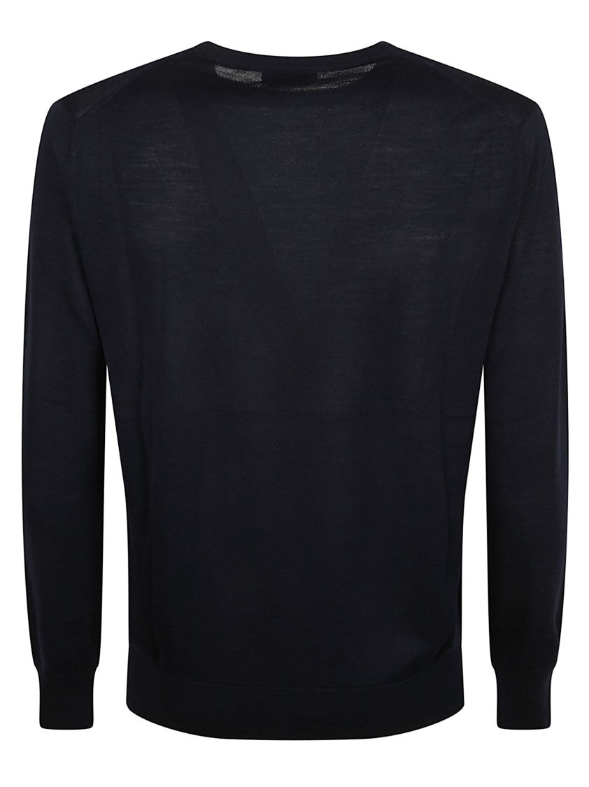 Ballantyne Rich Blue Wool Knit Sweater With Classic Design