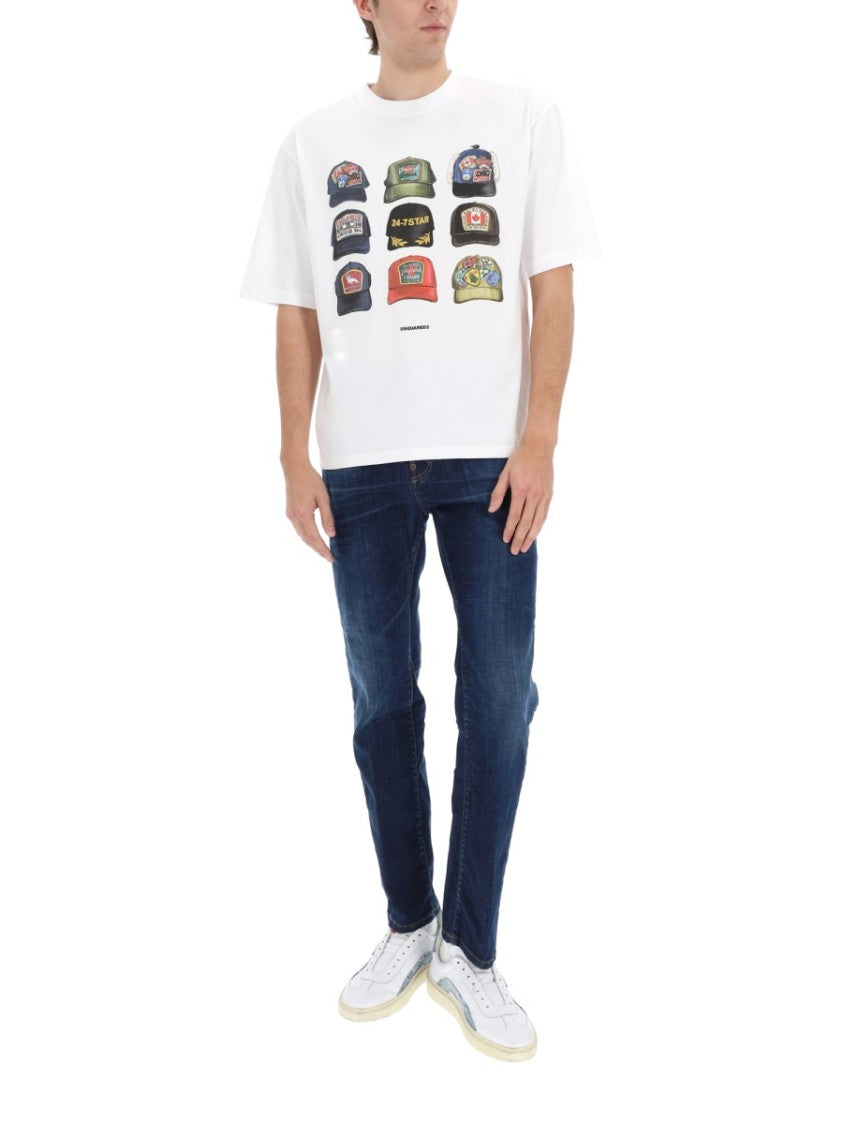 Dsquared2 Subtly Faded Dark Blue Cotton Jeans