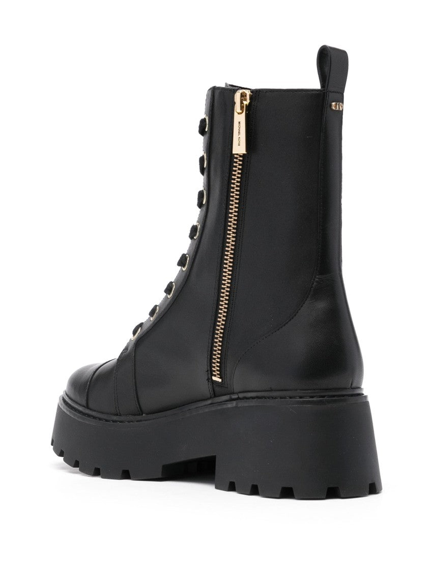 Michael Kors Lace-Up Ankle Boots With Rubber Sole