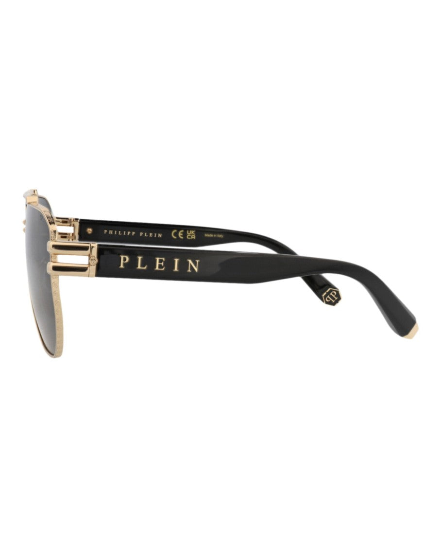 Philipp Plein Gold-Tone Aviator-Frame Metal Sunglasses With Cutout Accents