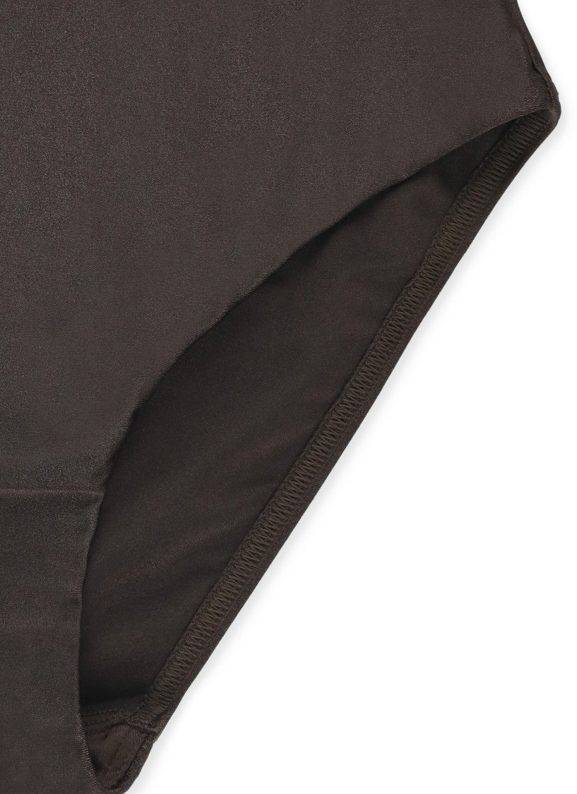 Zimmermann Brown Bow One-Shoulder Swimsuit