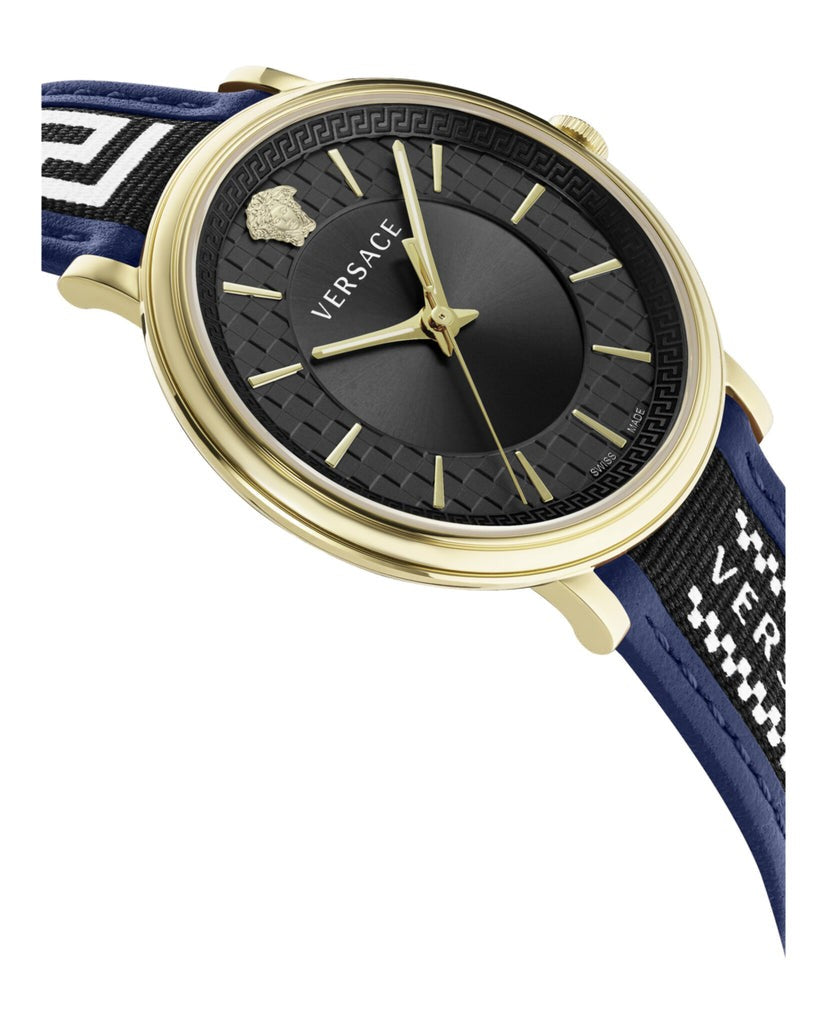 Versace Luxurious Gold-Tone Stainless Steel Watch With Black Dial