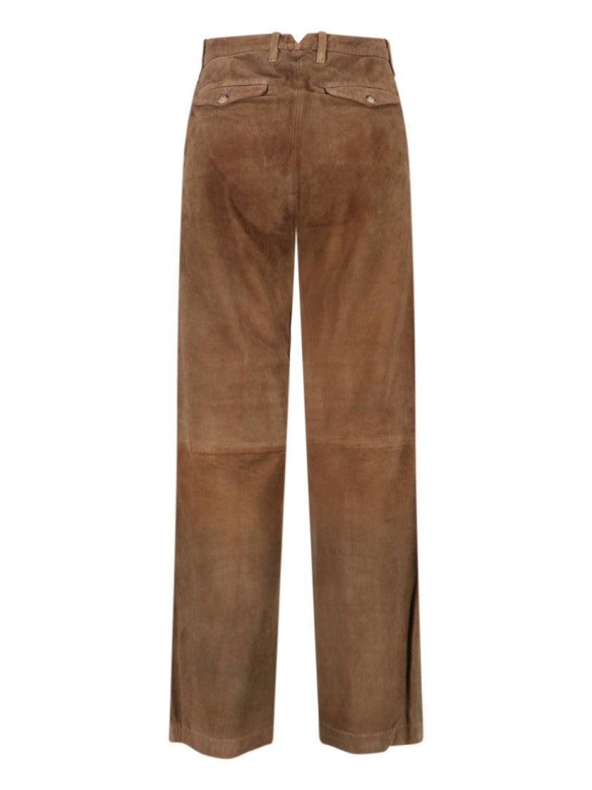 Novelle Tailored Brown Trousers With Straight Leg Silhouette