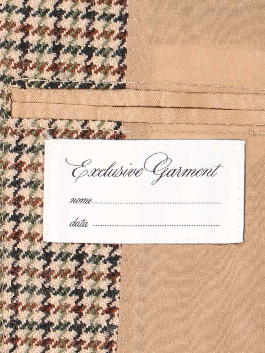 Tagliatore Brown Houndstooth Blazer