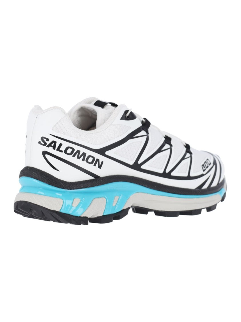 Salomon White Geometric Accent Streamlined Sneakers