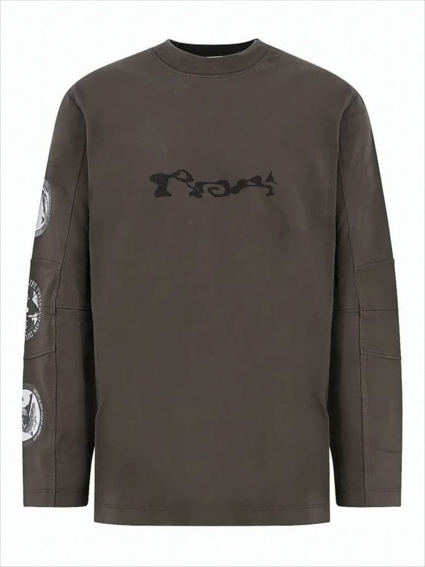 Roa Long-Sleeve Brown Organic Cotton T-Shirt
