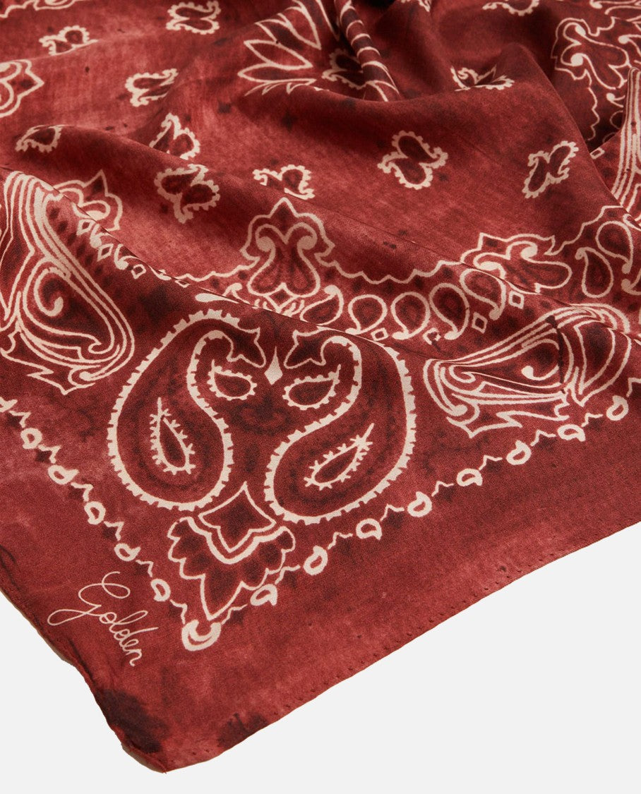 Golden Goose Paisley Print Silk Golden Foulard