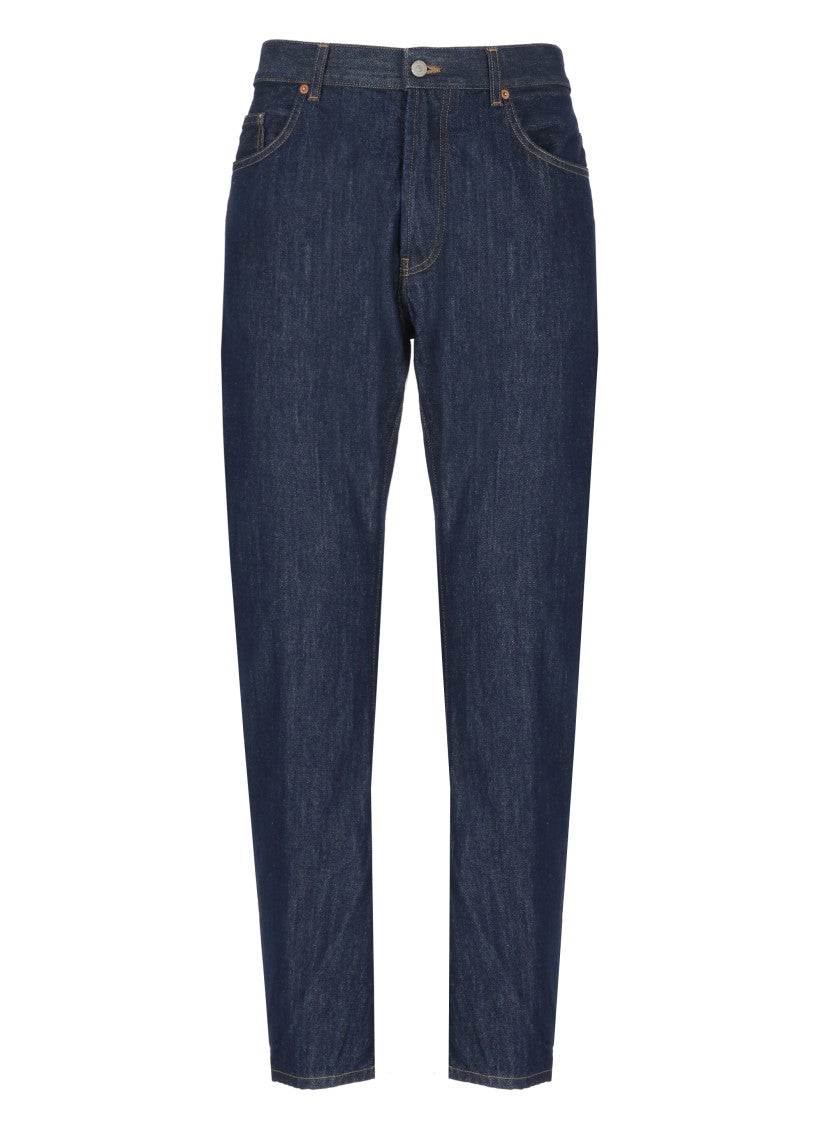 Dondup Relaxed-Fit Cotton Pants With Five-Pocket Design And Contrasting Patch