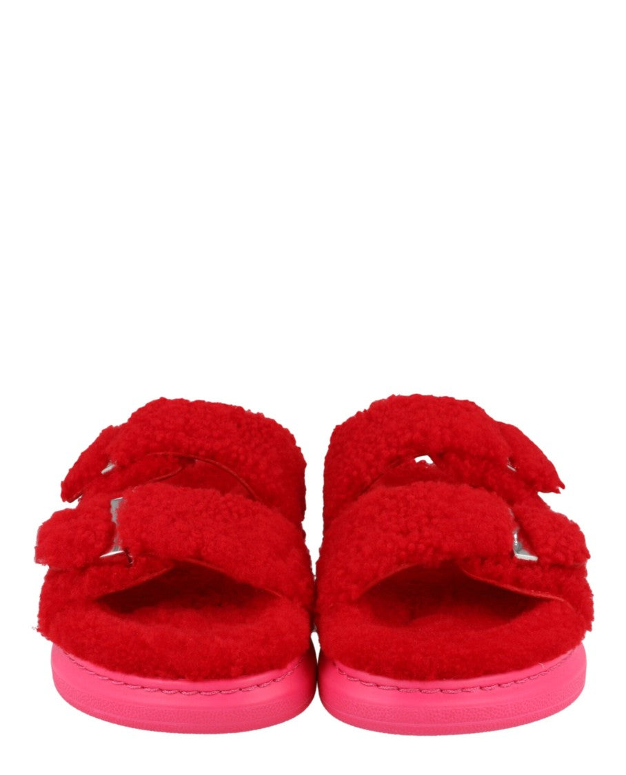 Alexander Mcqueen Shearling Slide Sandals