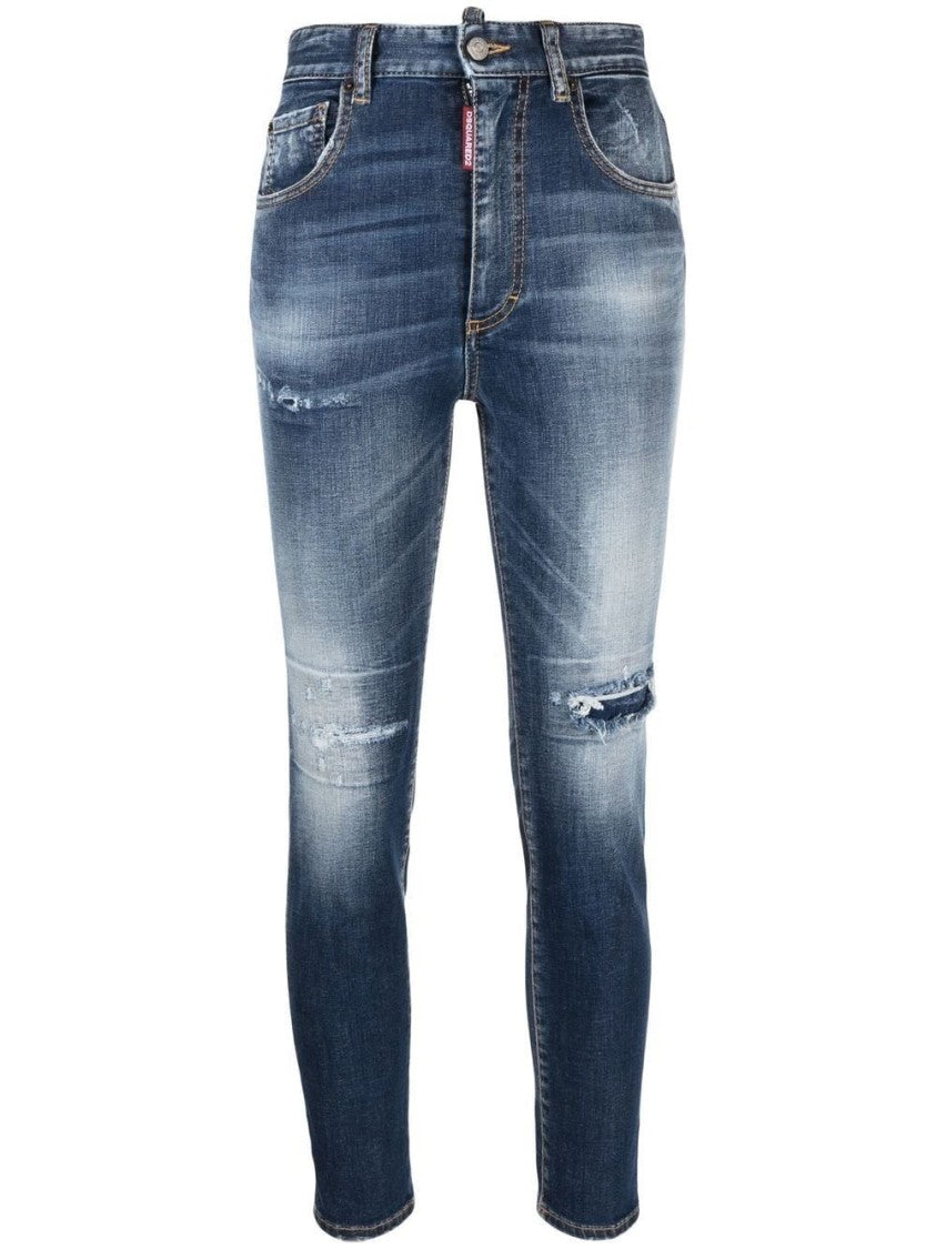 Dsquared2 Distressed Skinny Jeans With Classic Five-Pocket Design