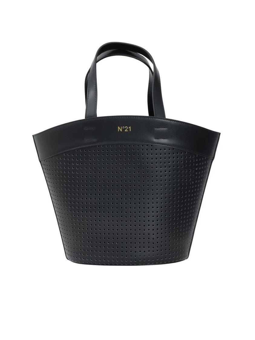 N°21 Perforated Handbag - Black