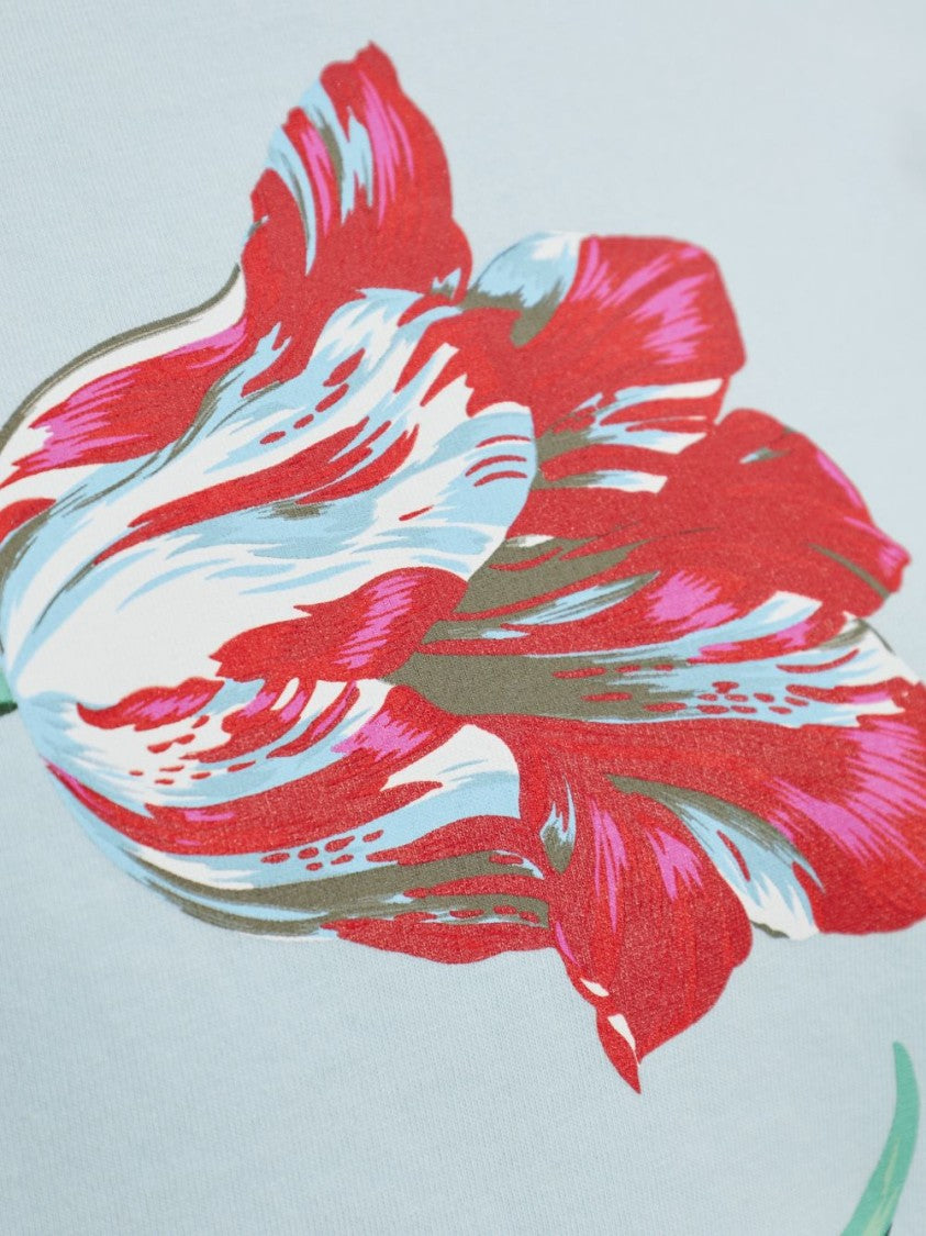 Kenzo White Relaxed Fit Graphic Crew Neck Top