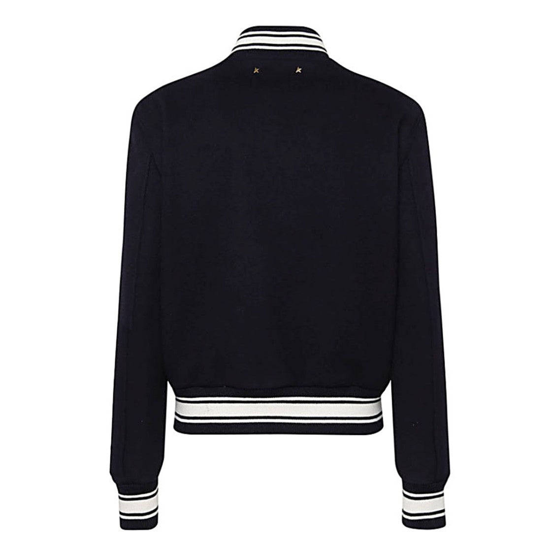 Golden Goose Black Stripe Detailing Wool-Blend Bomber Jacket