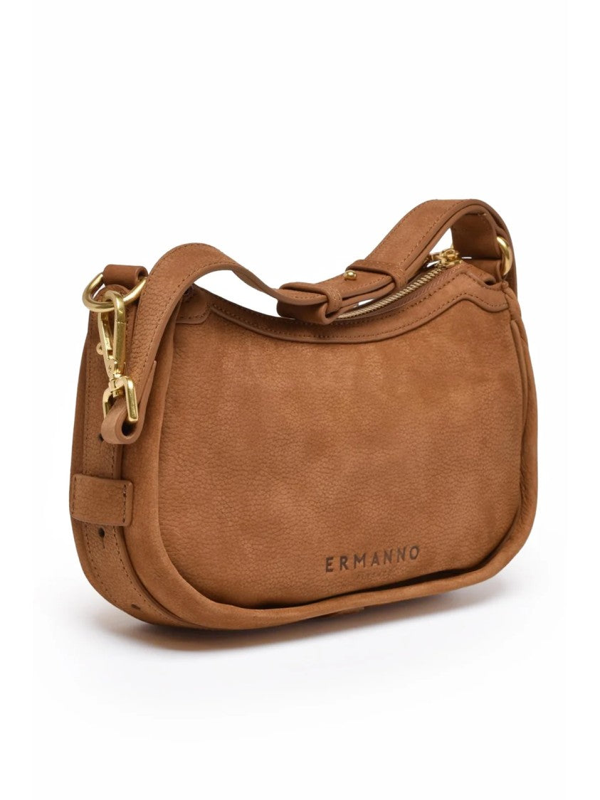 Ermanno Firenze Angelica Two-Tone Shoulder Bag Crafted From Bovine Leather