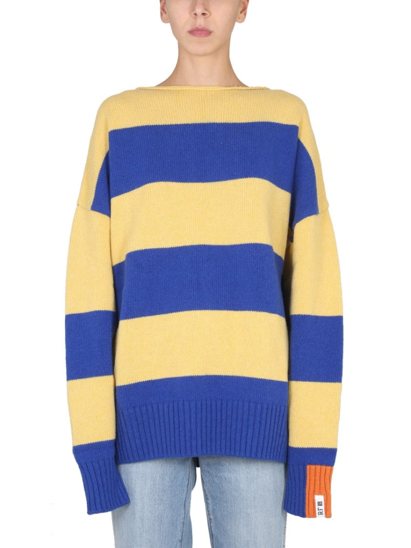 Right For Oversized Knit Sweater With Striking Blue
