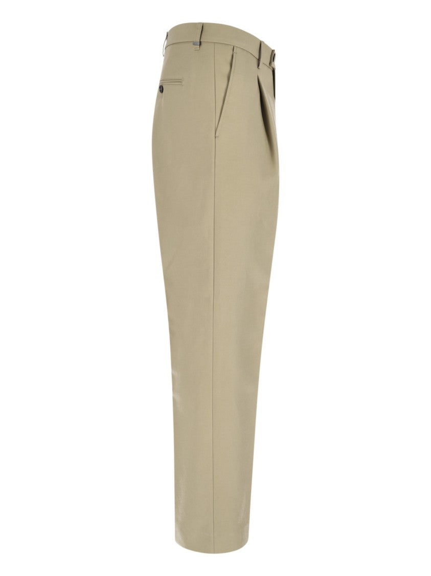 Be Able Beige Tailored Cotton Straight-Leg Pants