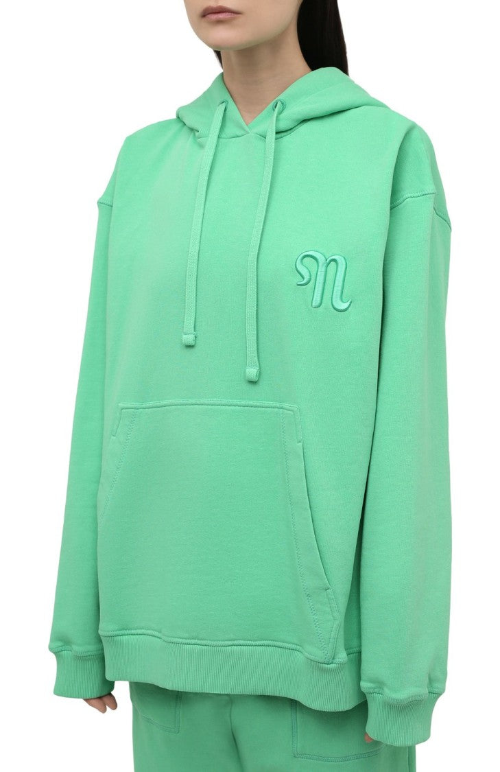 Nanushka Logo Drawstring Organic Cotton Hoodie