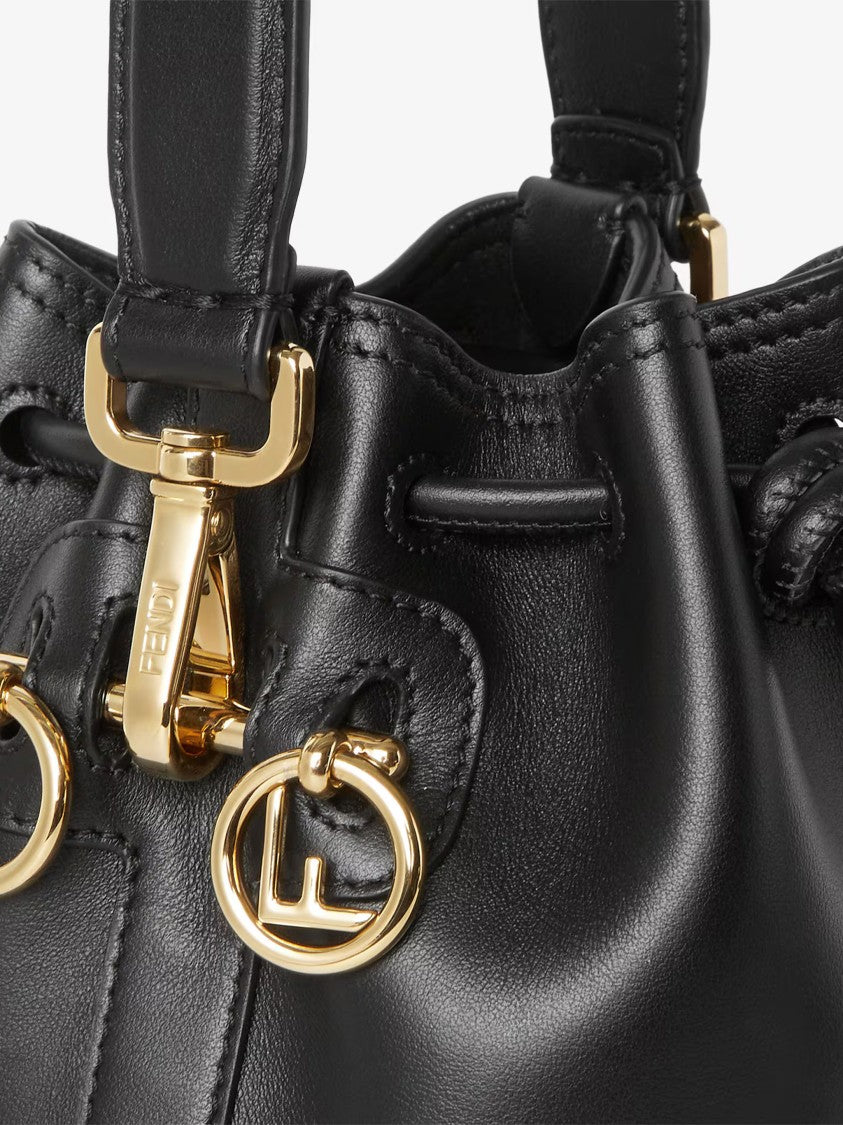 Fendi Mini Mon Tresor Black Leather Bucket Bag