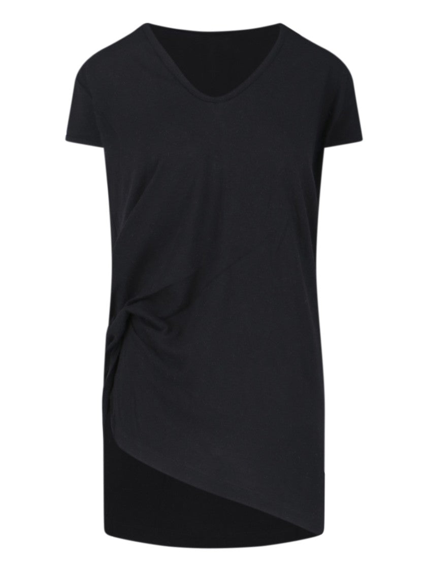 Rick Owens Asymmetric Draped T-Shirt – Black