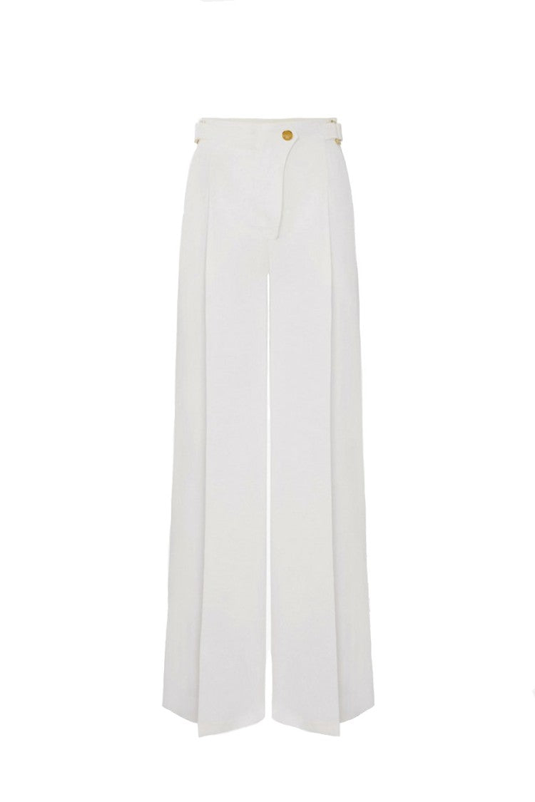Elisabetta Franchi Ivory Wide-Leg Trousers